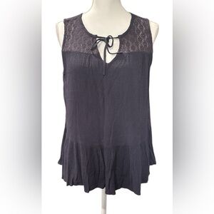 Doe & Rae charcol Lace Detail Blouse size L